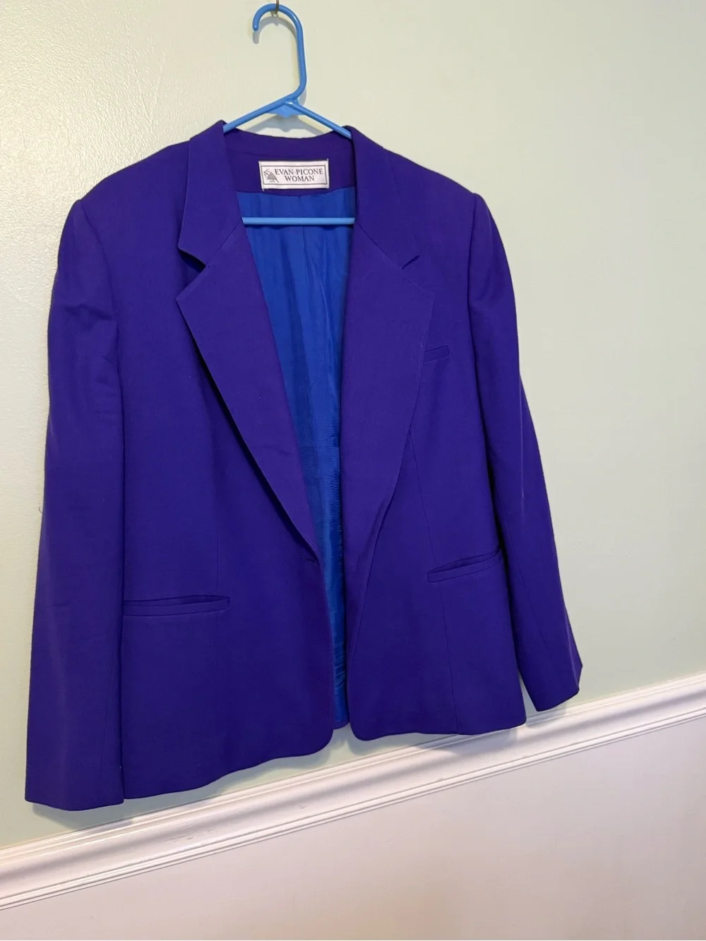 Vtg 80s/90s oversized Evan Picone Women Purple 100% Wool Blazer Sz 20W